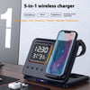15W Wireless Chargers Stand 5 In1 LED Digital